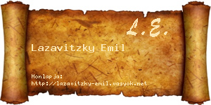 Lazavitzky Emil névjegykártya